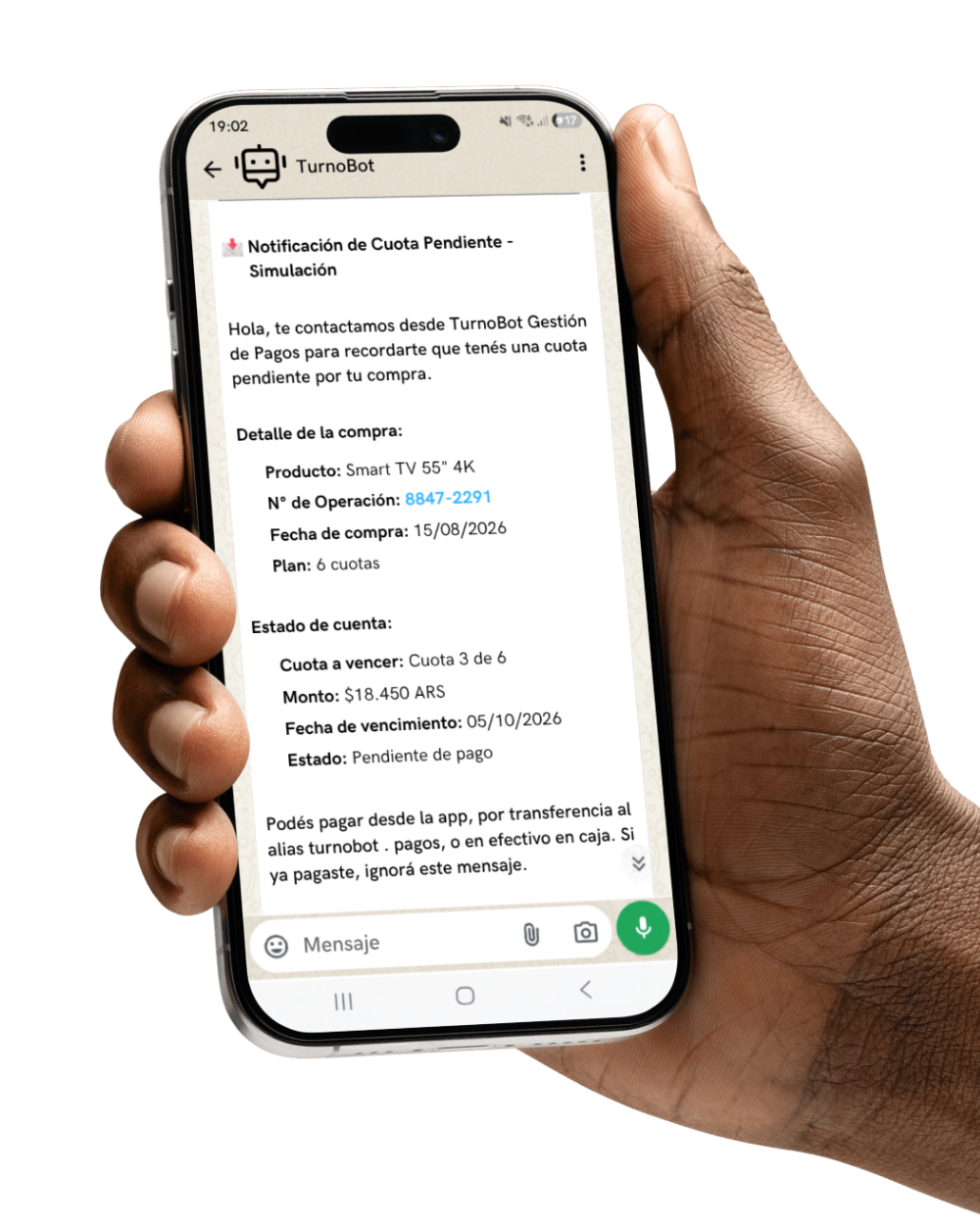 Automatizaciones WhatsApp — mockup celular