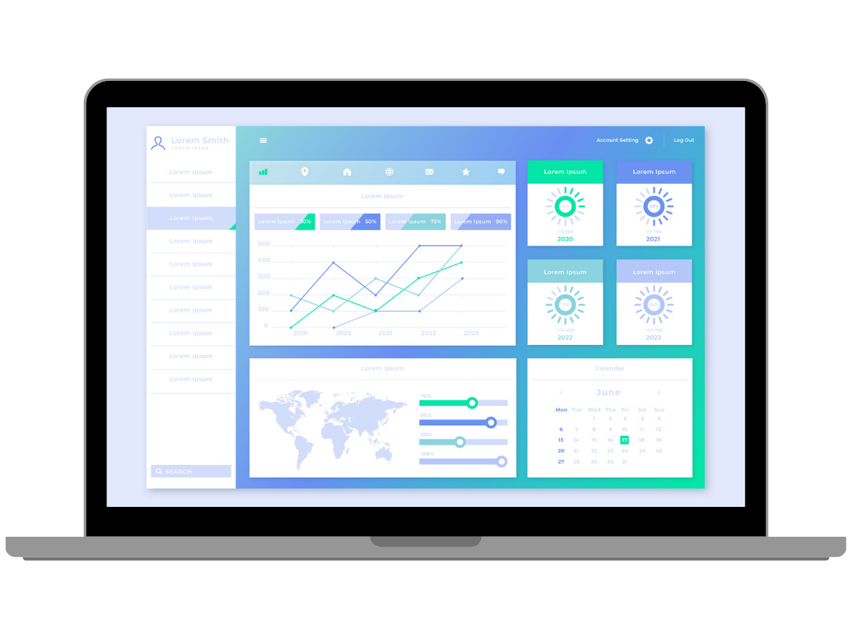 Mockup de sistema a medida en dispositivo