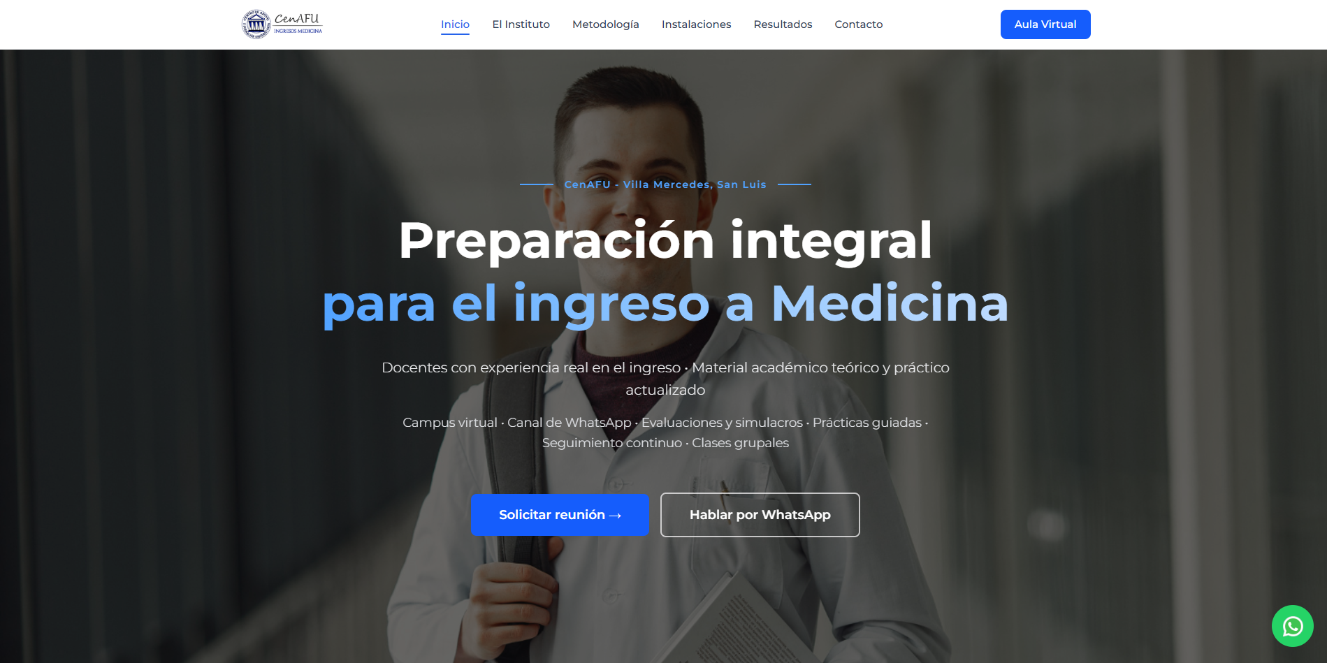 Ejemplo de sitio web desarrollado por Temple