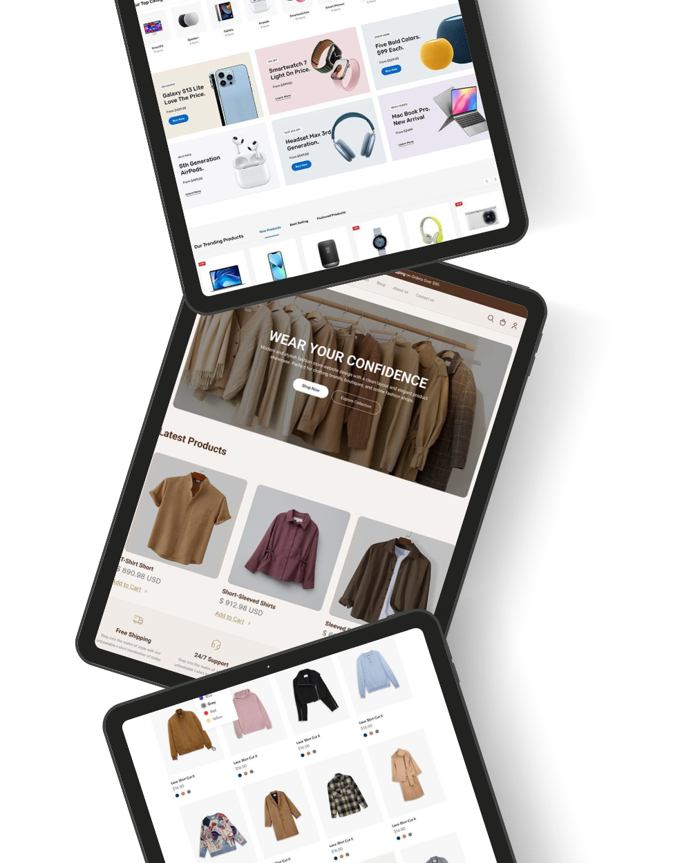 Mockup de tienda virtual en dispositivo